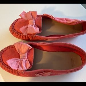 Gymboree Coral Suede Moccasins/Shoes; size 3